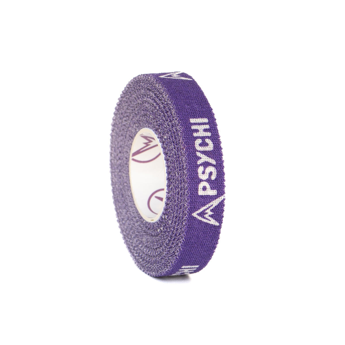 Purple PSYCHI finger tape roll side view with logo and branding printed vertically.