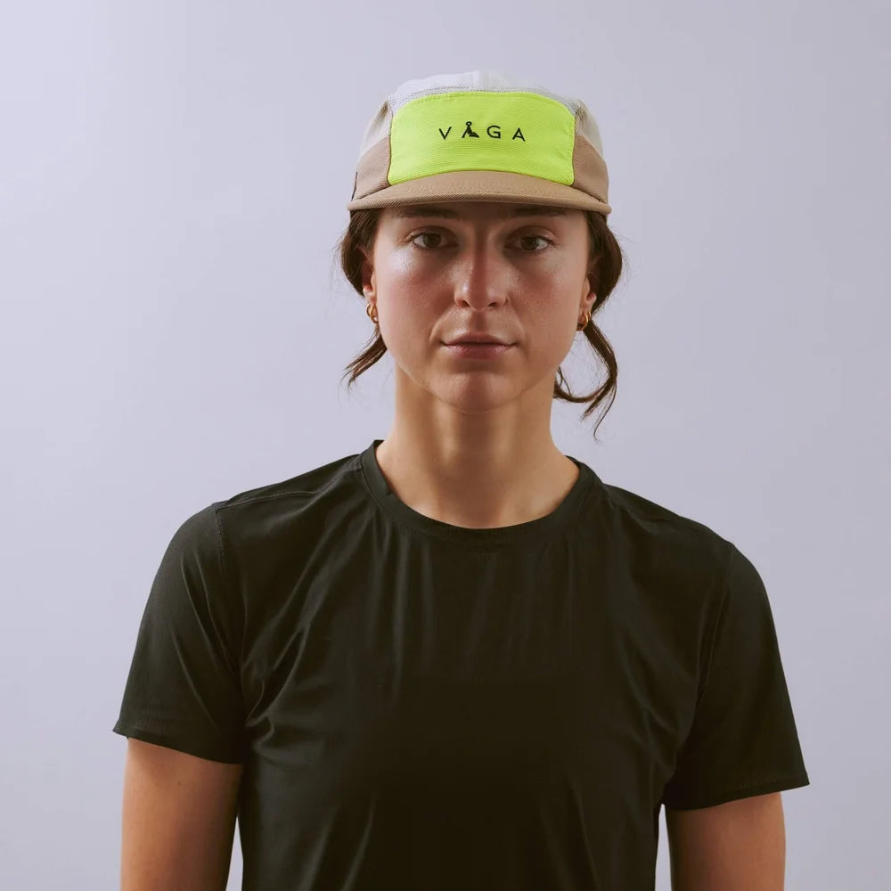VÅGA Club Cap - Taupe / Neon Yellow / Light Grey