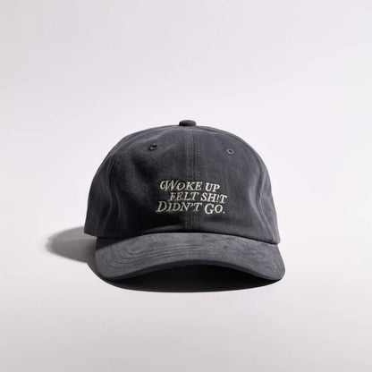 Gray cap with text on a white background