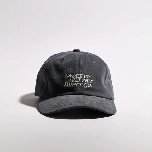 Gray cap with text on a white background
