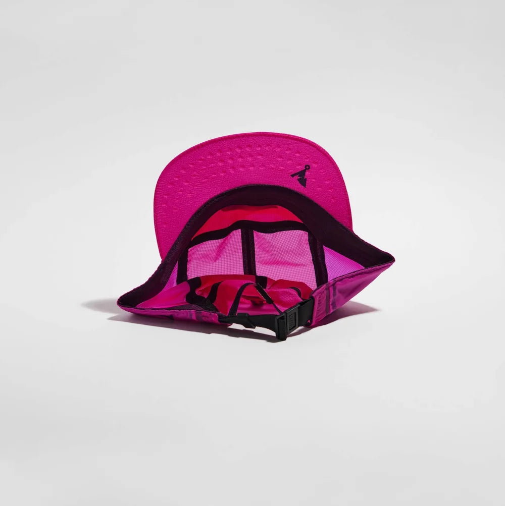 Pink and black cap on a white background