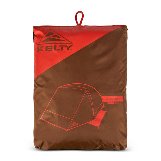 Kelty Caboose 4-person tent footprint, red and brown rectangular ground cloth