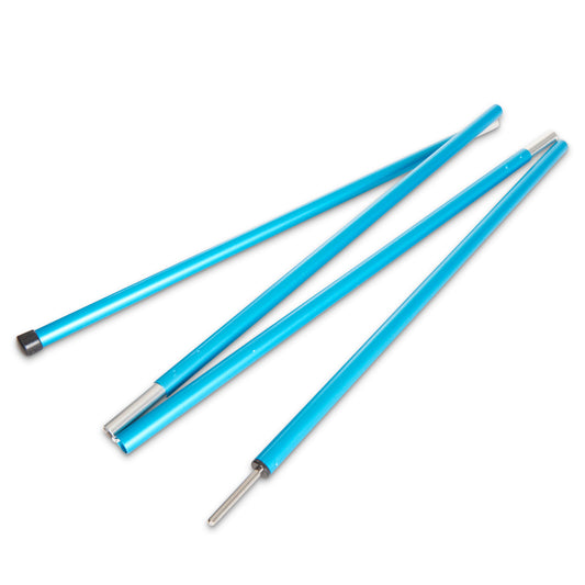 Kelty aluminum tent poles, blue, with metal tips and ferrules